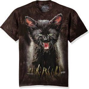 The Mountain Black Cat Kitten Pounce Princess Leia Black Kitty Cute T-Shirt S